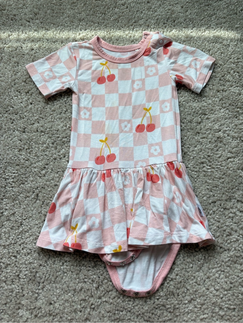 Pink Cherry Girls' One-Piece Dress Bodysuit